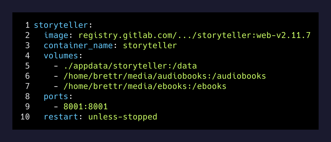 Storyteller Docker service definition