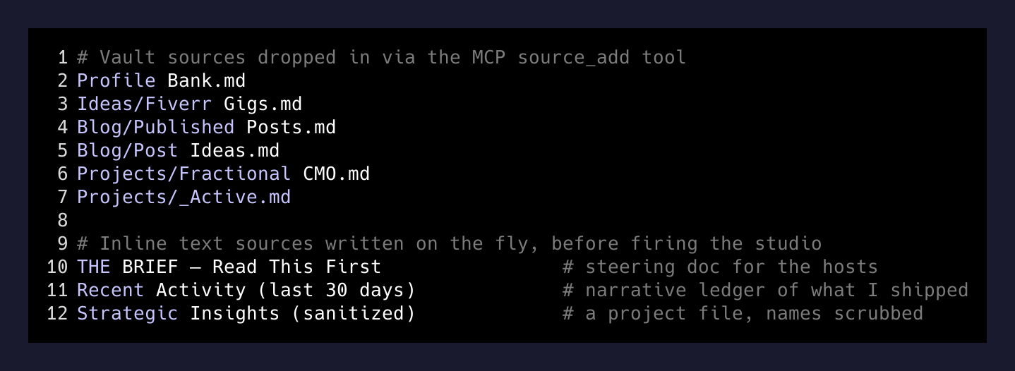 The vault files I uploaded as NotebookLM sources
