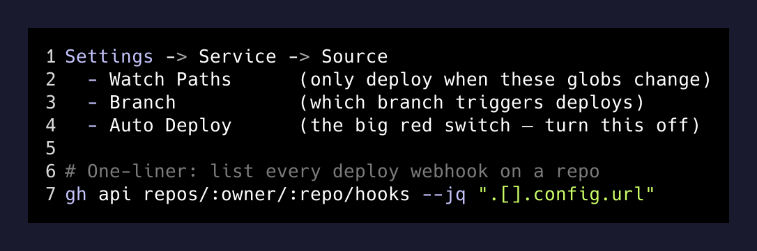 The three settings that decide whether your push becomes a deploy