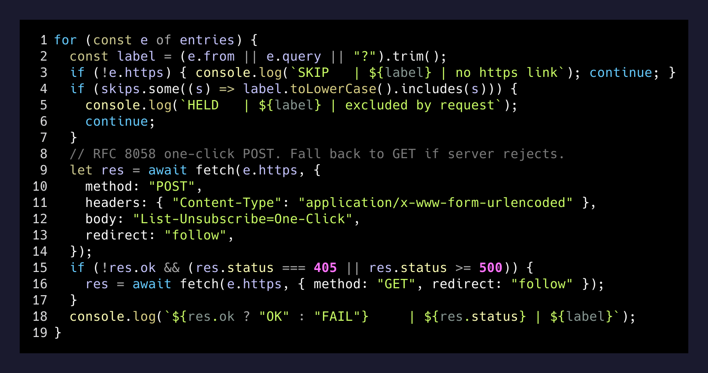 unsub-exec, the part that does the deed