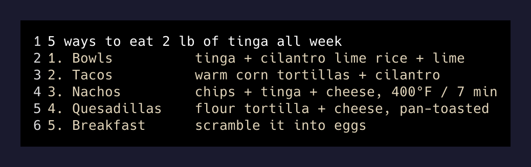 Five ways to eat tinga all week