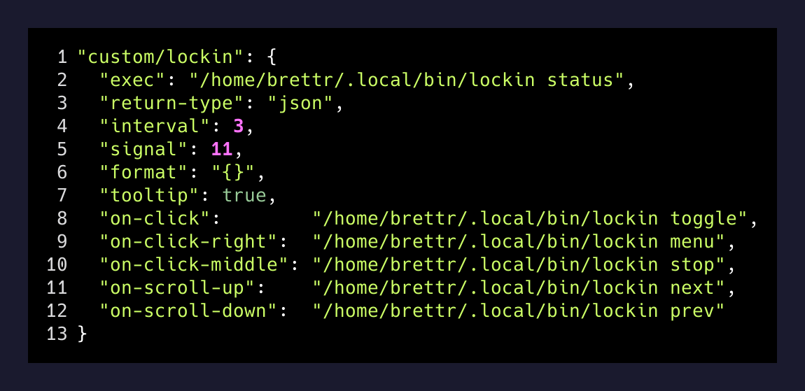 Waybar lockin module config
