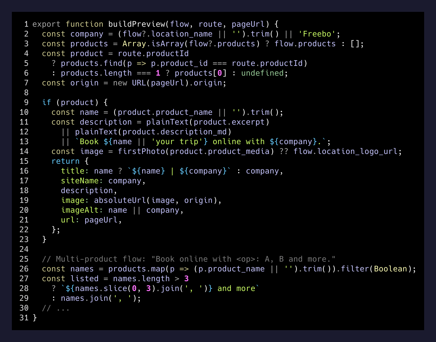 Build preview core