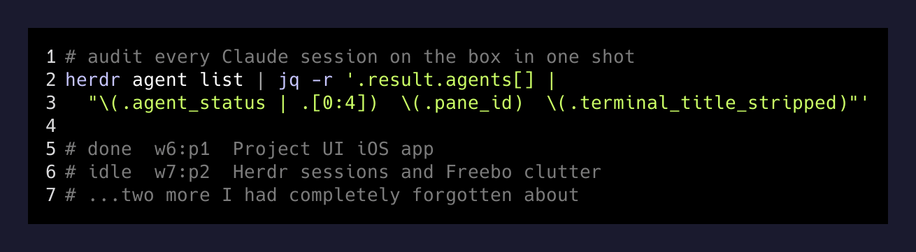 herdr agent list output