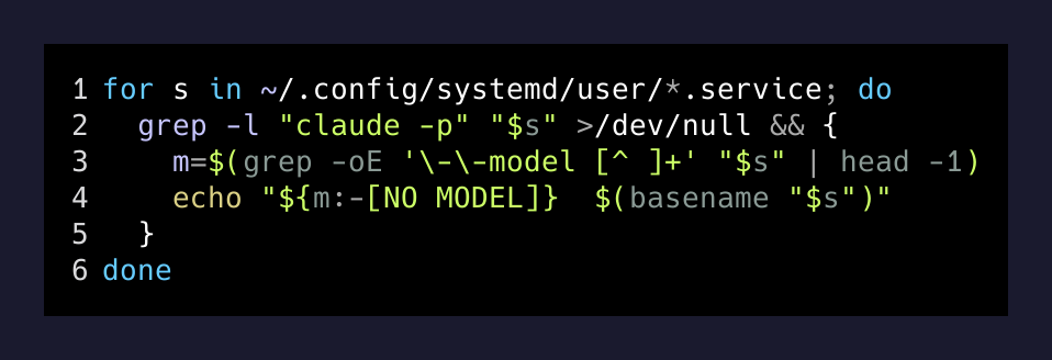 Model pin audit one-liner