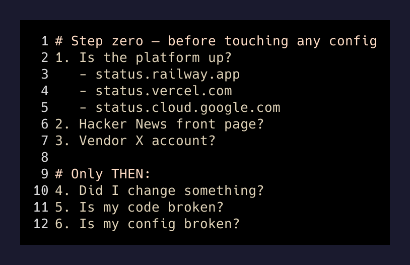 Step zero checklist