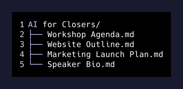 Workshop project structure — four documents from one session