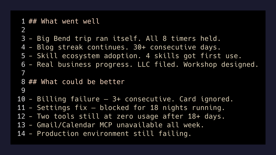 Review structure — more criticism than credit